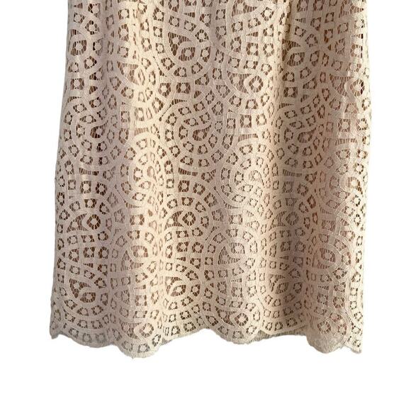 J.Crew Tiered Raindrop Lace Shift Dress Sleeveless in Cream, Size 8 - Picture 8 of 16